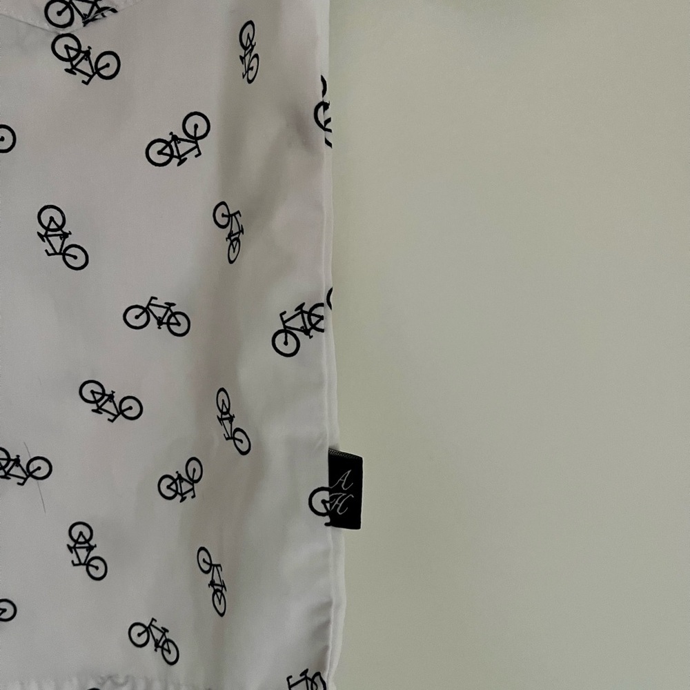American Hawk White Bicycle Print Button-Down Shirt 3T - Picture 5 of 5